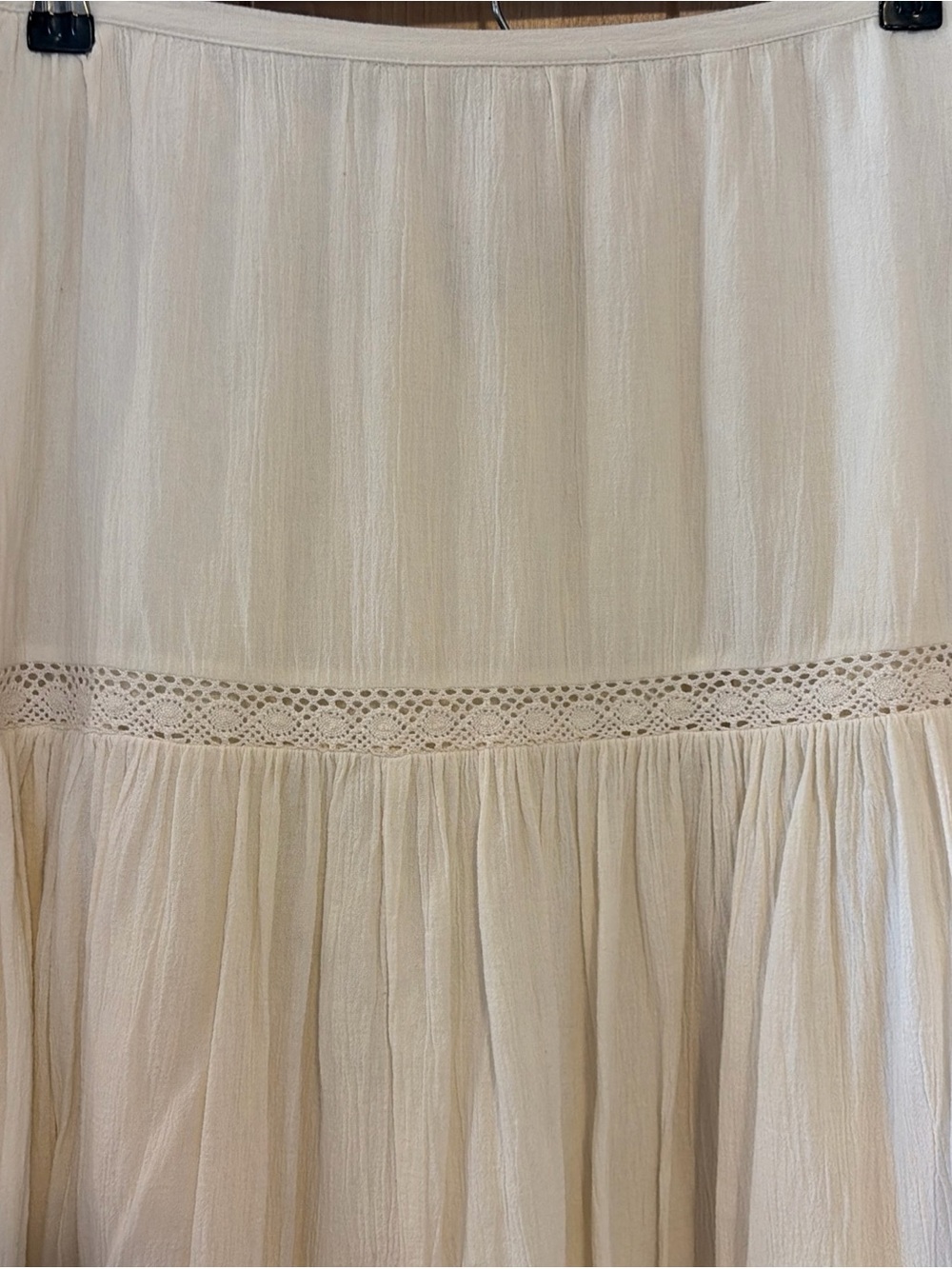 Vtg Polo RALPH LAUREN JEANS CO Skirt Midi Ivory Boho 90s Country L Cottage - Picture 2 of 12